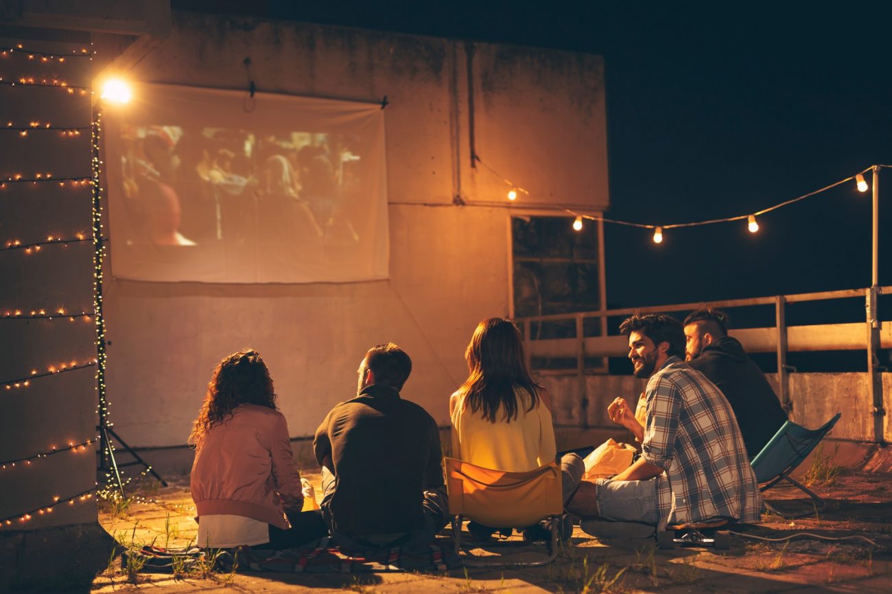 movie watching outdoor living space